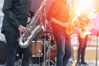 People playing instruments at Lake George music events